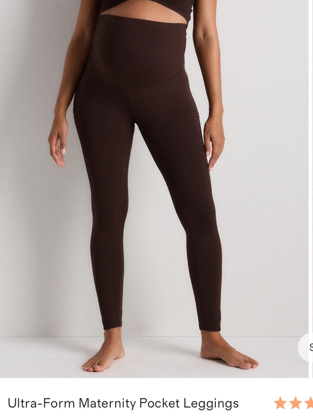 Quince Ultra-Form Maternity Pocket Leggings - Espresso Dark Brown Sz M - Picture 1 of 13